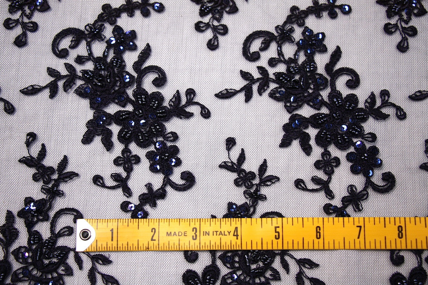 Nicola Embroidered Tulle - Navy - Image 4