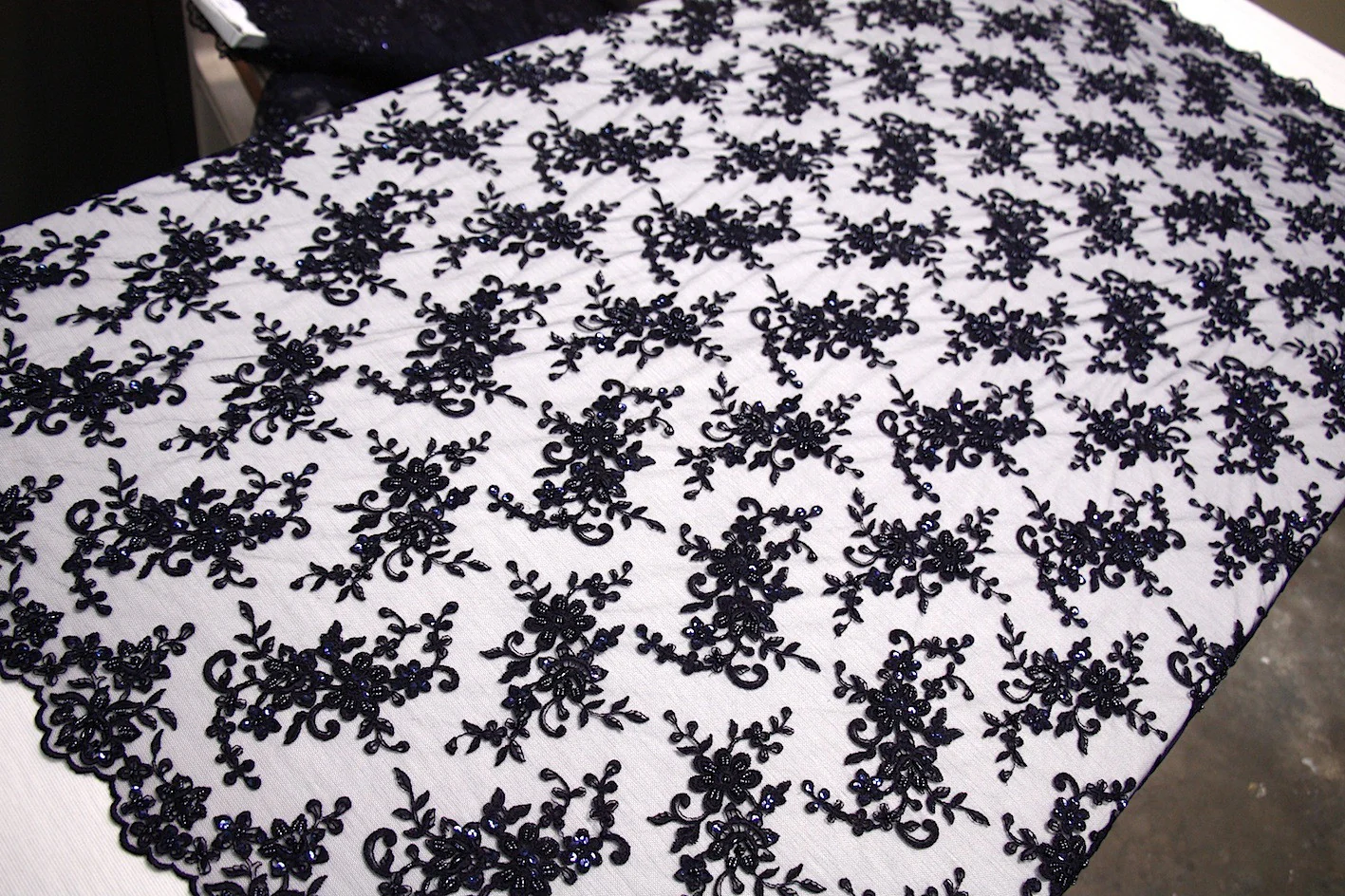 Nicola Embroidered Tulle - Navy - Image 5