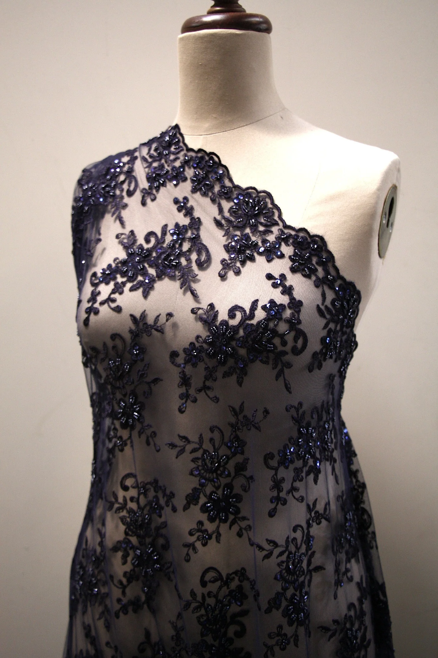 Nicola Embroidered Tulle - Navy - Image 6