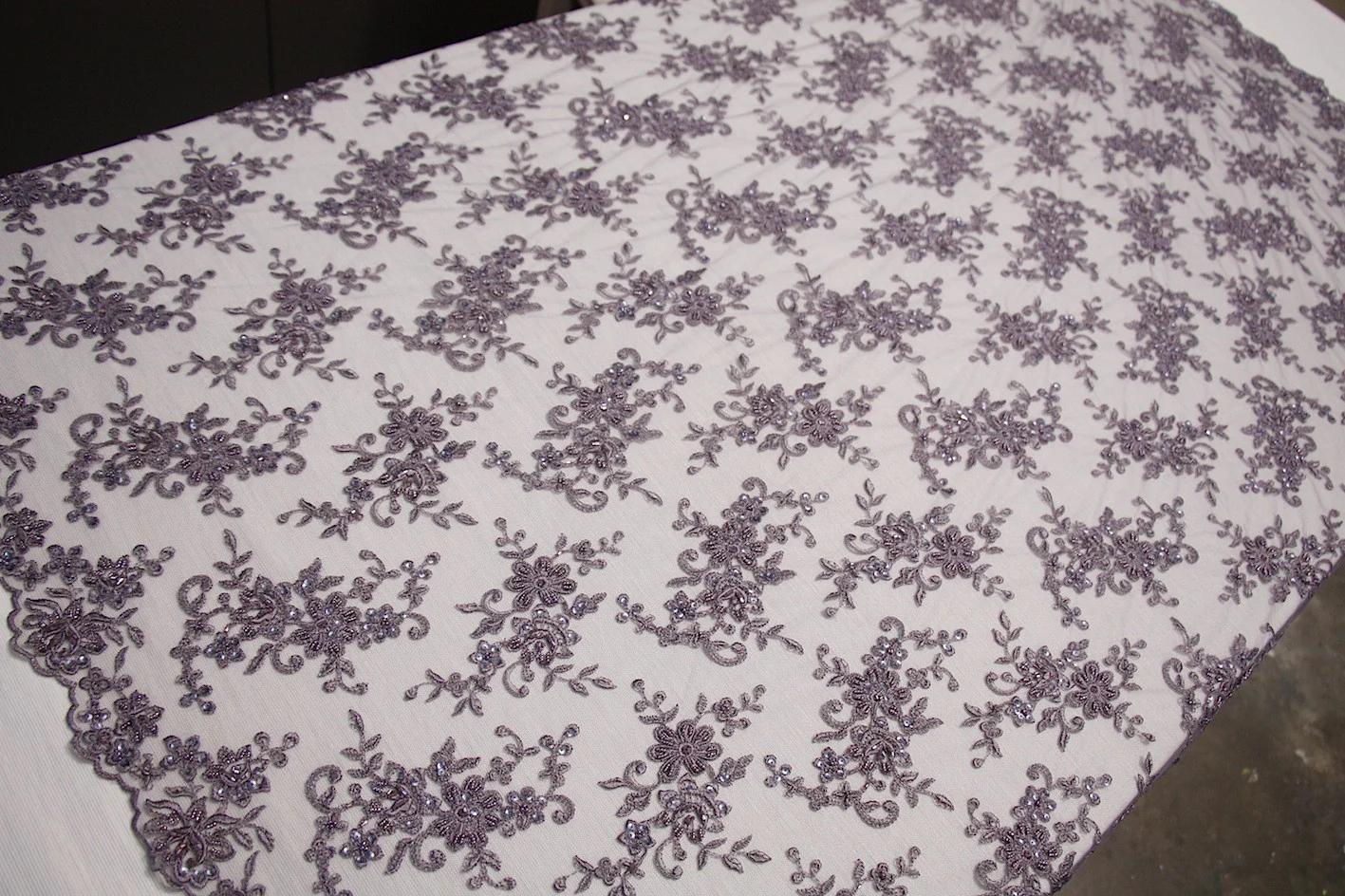 Nicola Embroidered Tulle - Storm - Image 4