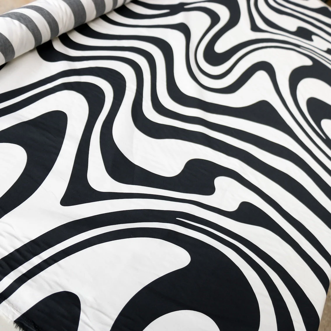 Noir Swirl Cotton Poplin - Image 4