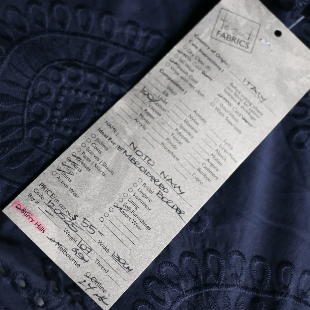 Noto Navy Embroidered Border - Image 5
