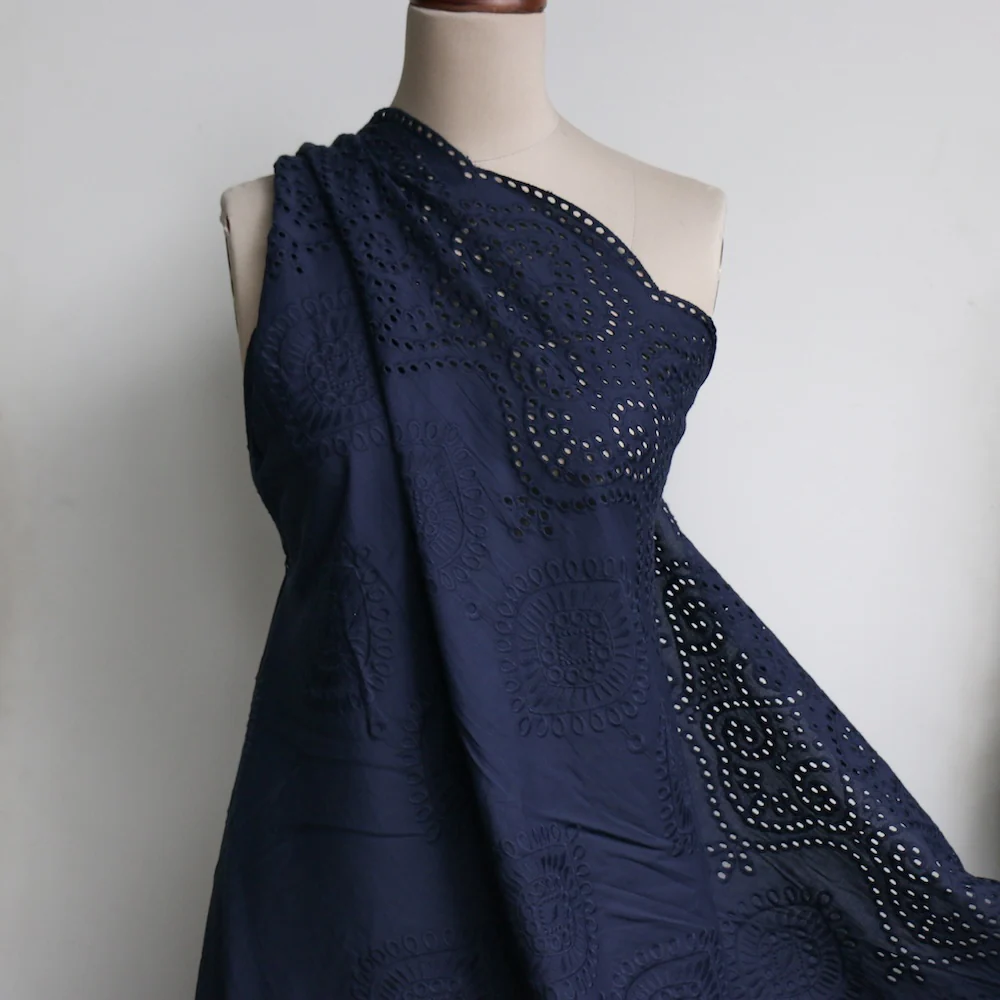 Noto Navy Embroidered Border - Image 6