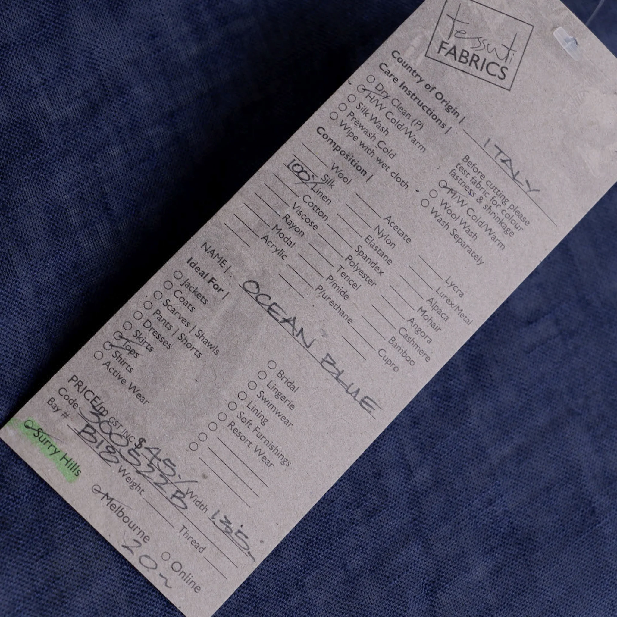 Ocean Blue Linen Gauze - Image 3