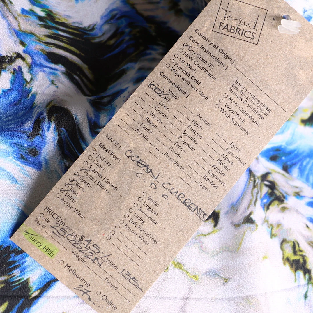 Ocean Currents - Silk Crepe De Chine - Image 5