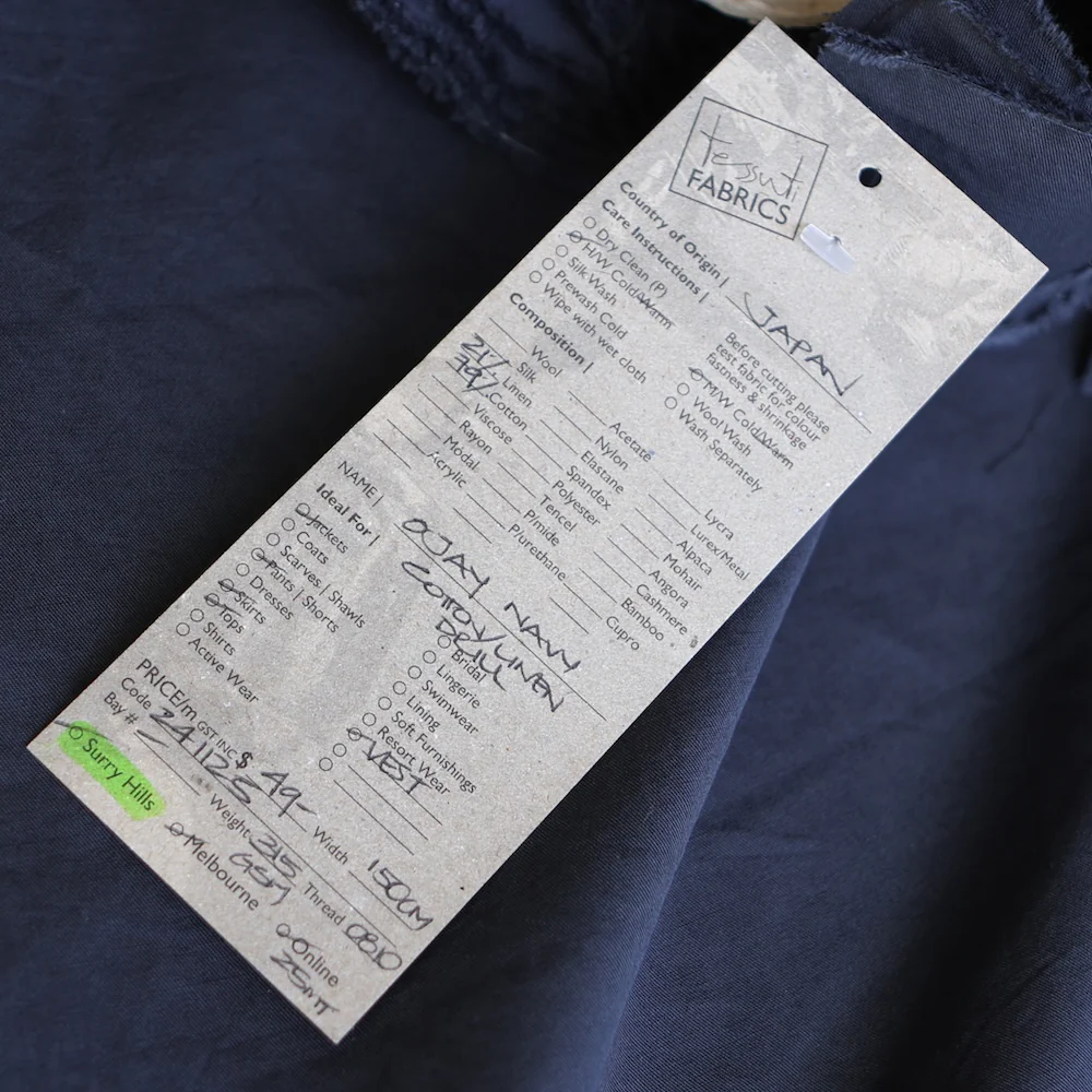 Ojay Navy - Cotton/Linen Drill - Image 4