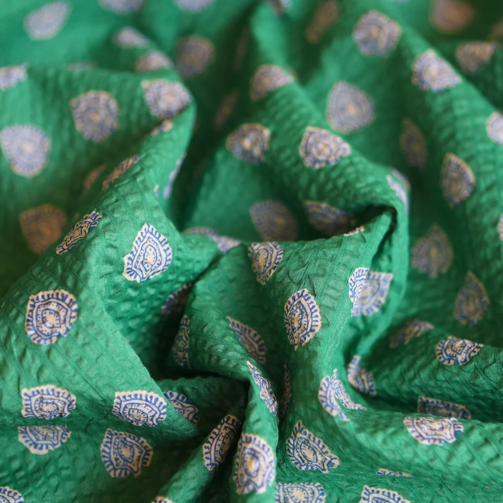 Oki Motif Emerald Seersucker - Image 2