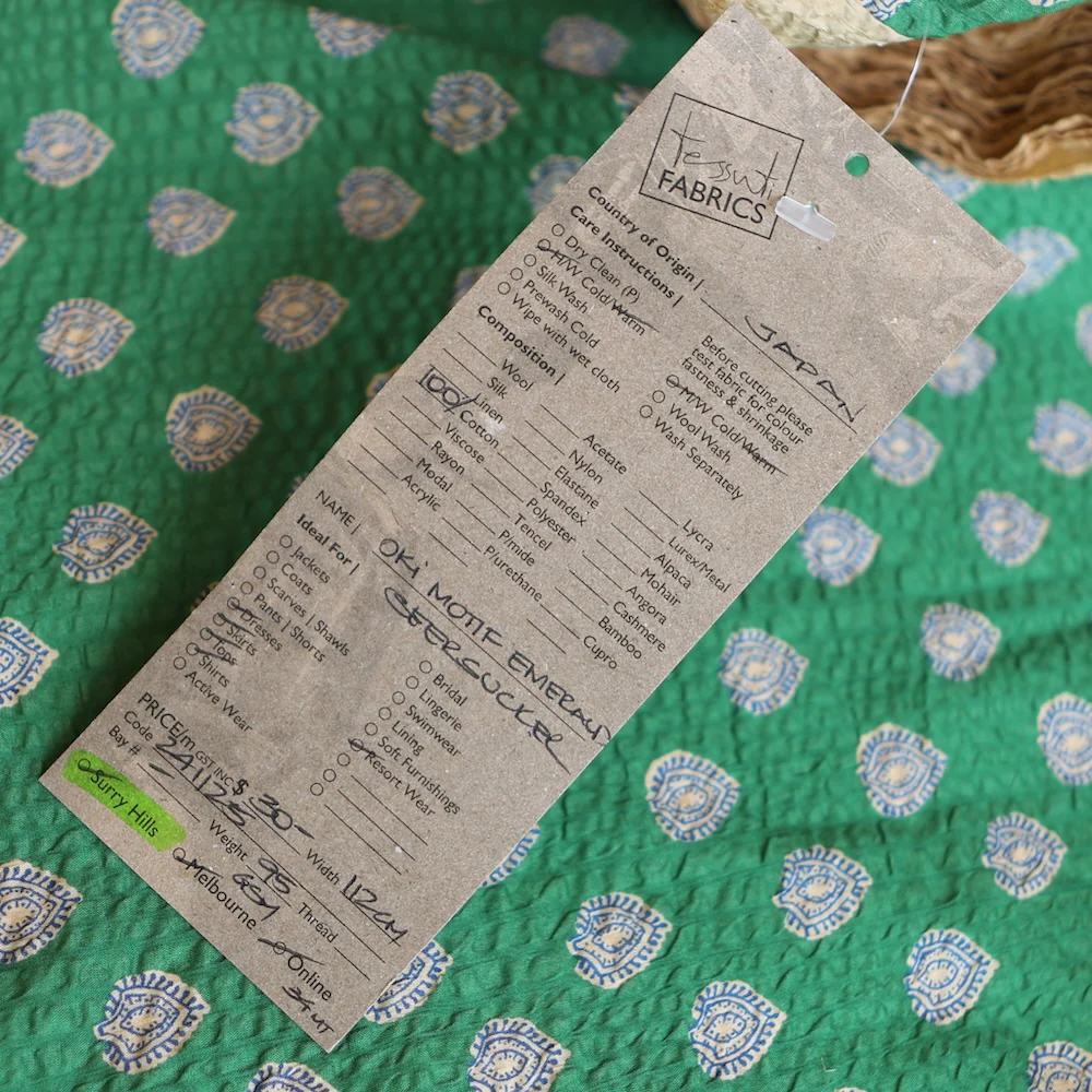 Oki Motif Emerald Seersucker - Image 4