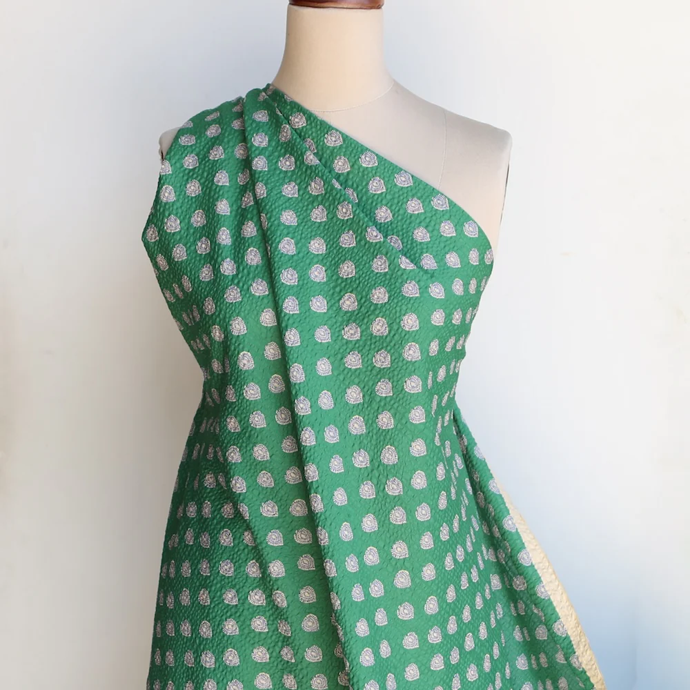Oki Motif Emerald Seersucker - Image 5