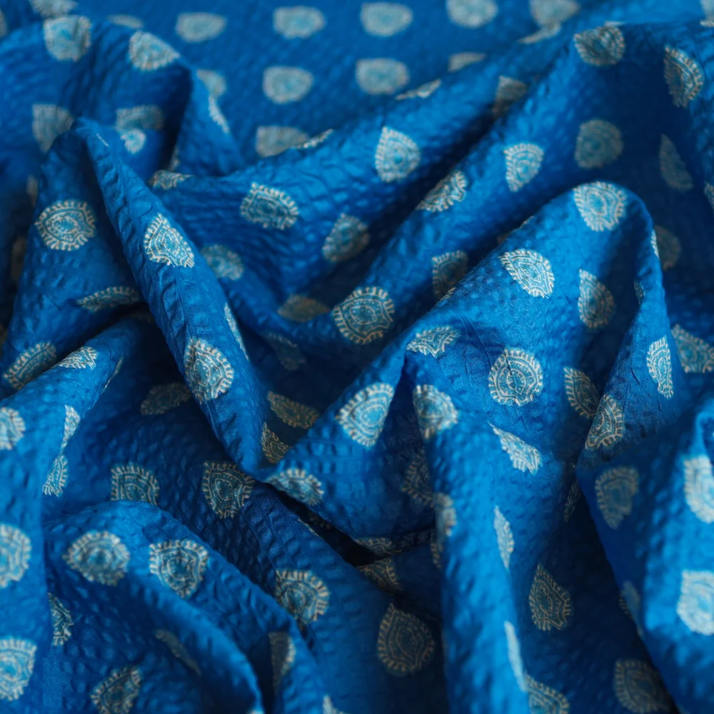 Oki Motif Reef Blue Seersucker - Image 2