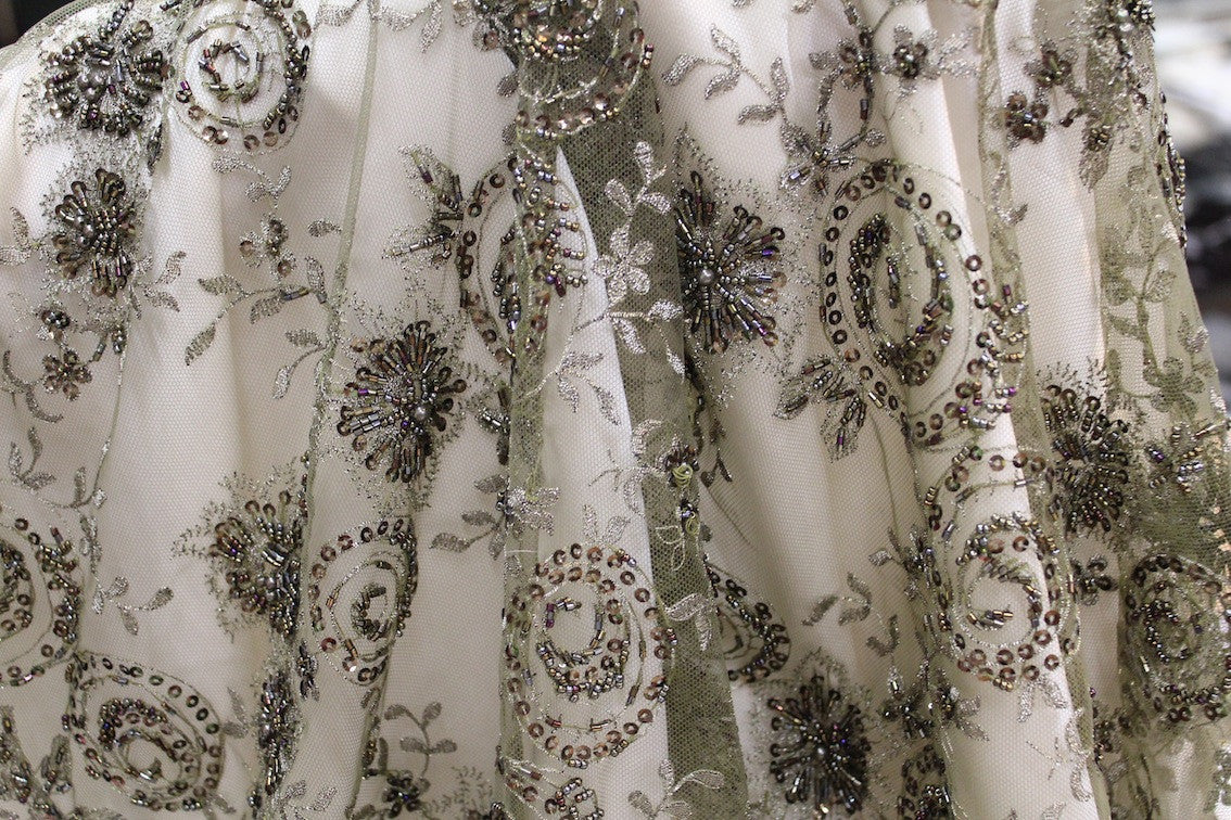 Olive Embroidered Tulle - Image 2