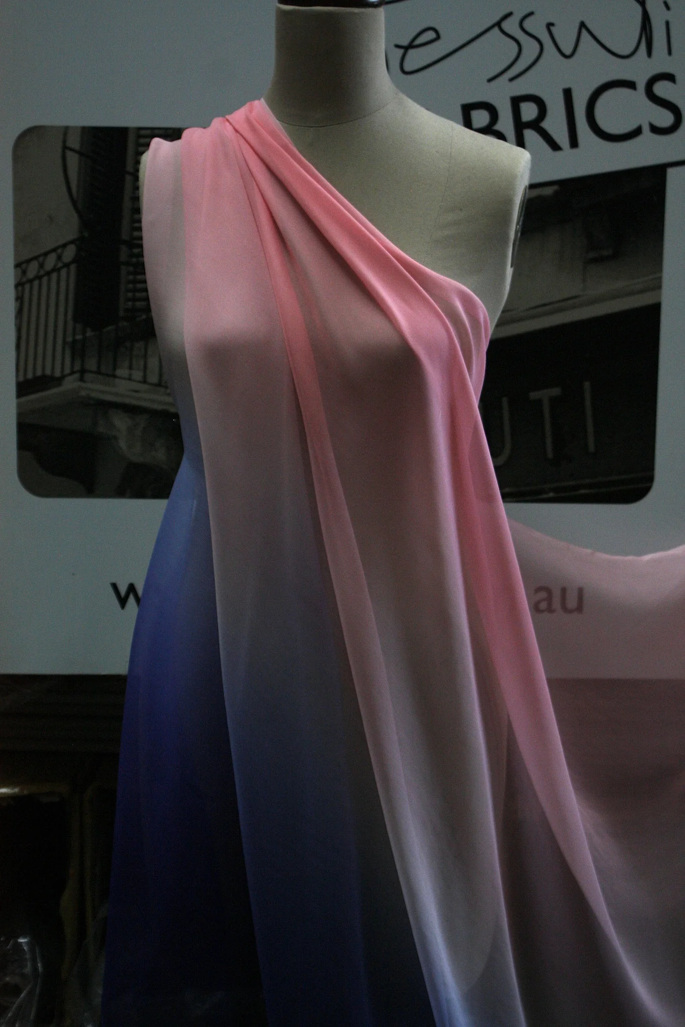 Ombre Pink/Blue Georgette - Image 5