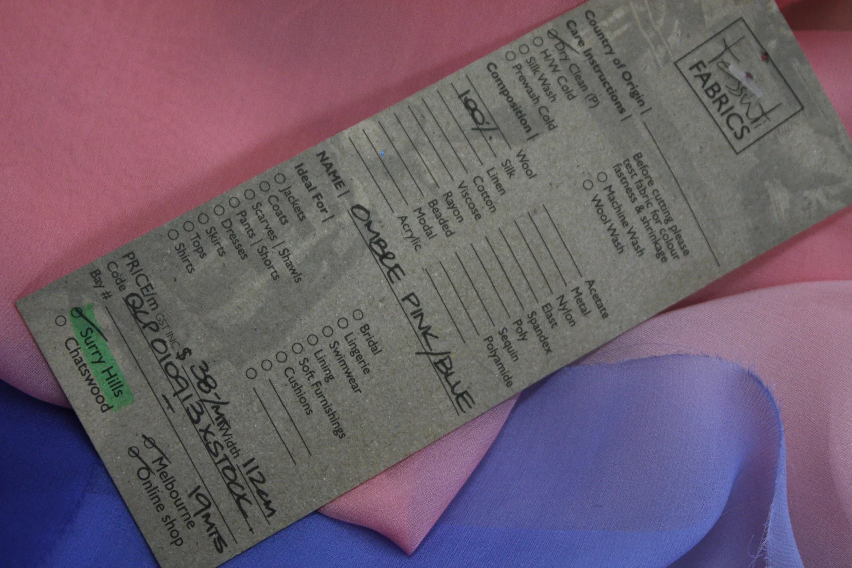 Ombre Pink/Blue Georgette - Image 6