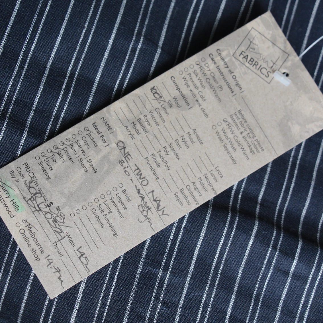 One Two Navy Bio Wash Linen - Image 4