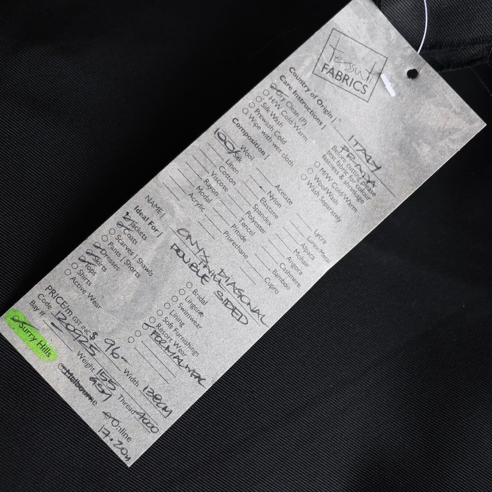 Onyx Diagonal Twill Silk - Double Sided - Image 3