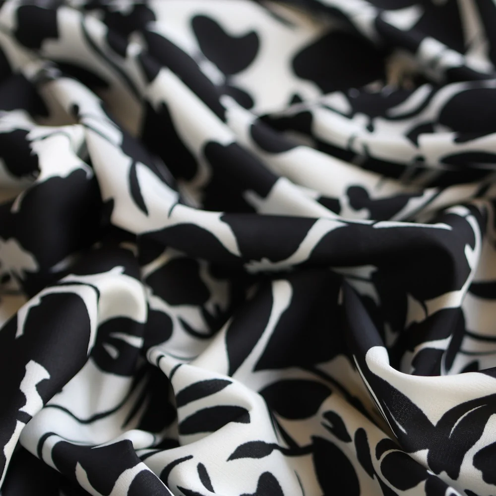 Onyx Floral Stretch Technical Polyester - Image 2