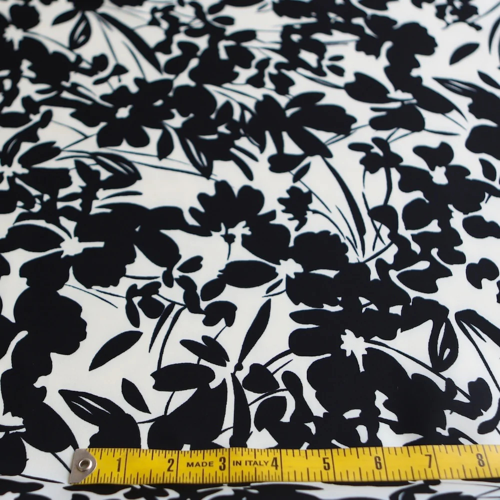 Onyx Floral Stretch Technical Polyester - Image 3