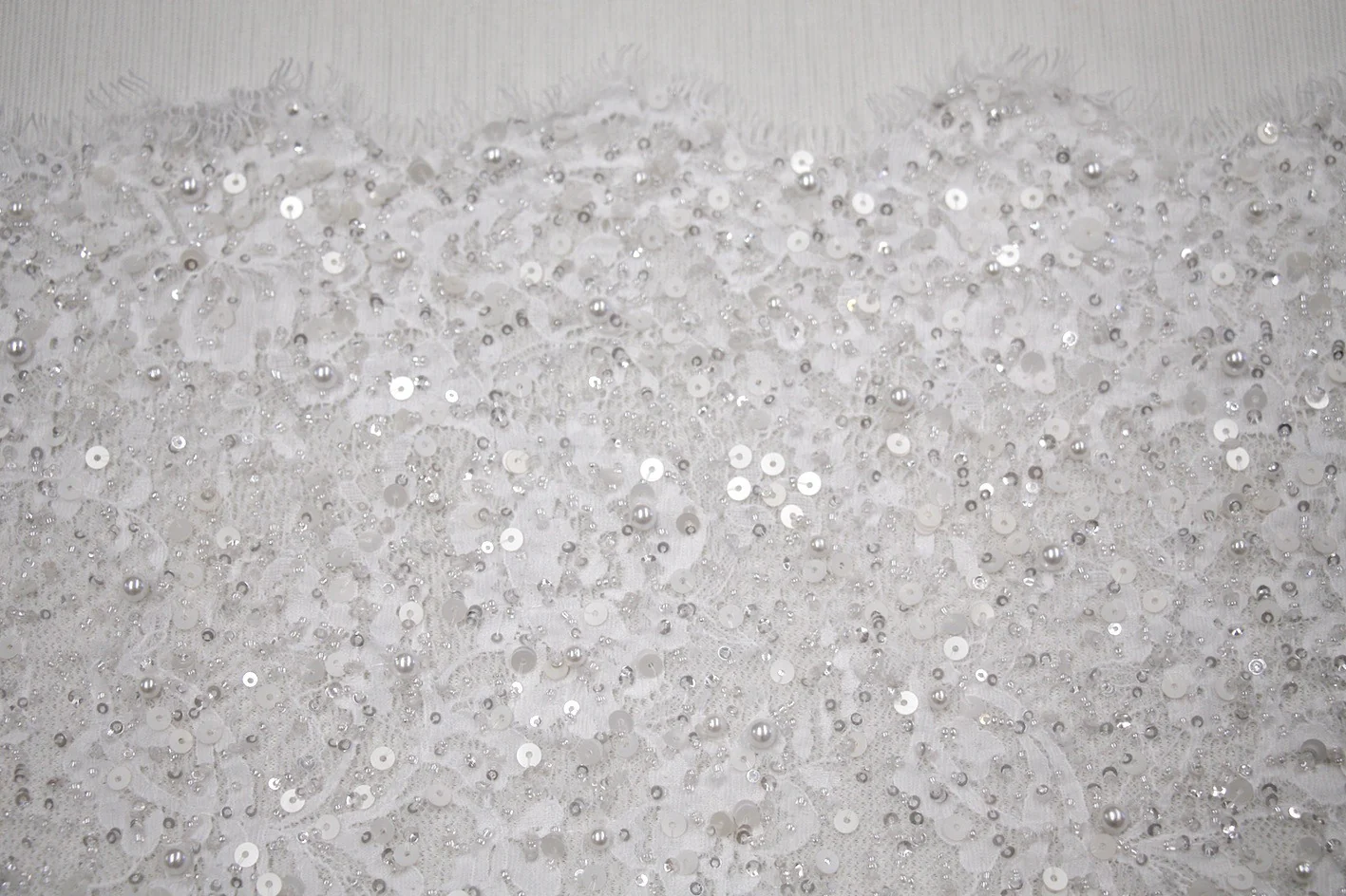 Opaque Beaded White Lace - Image 2