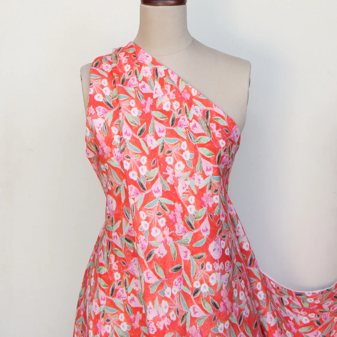 Orange St Blossom Washed Printed Linen - Image 5