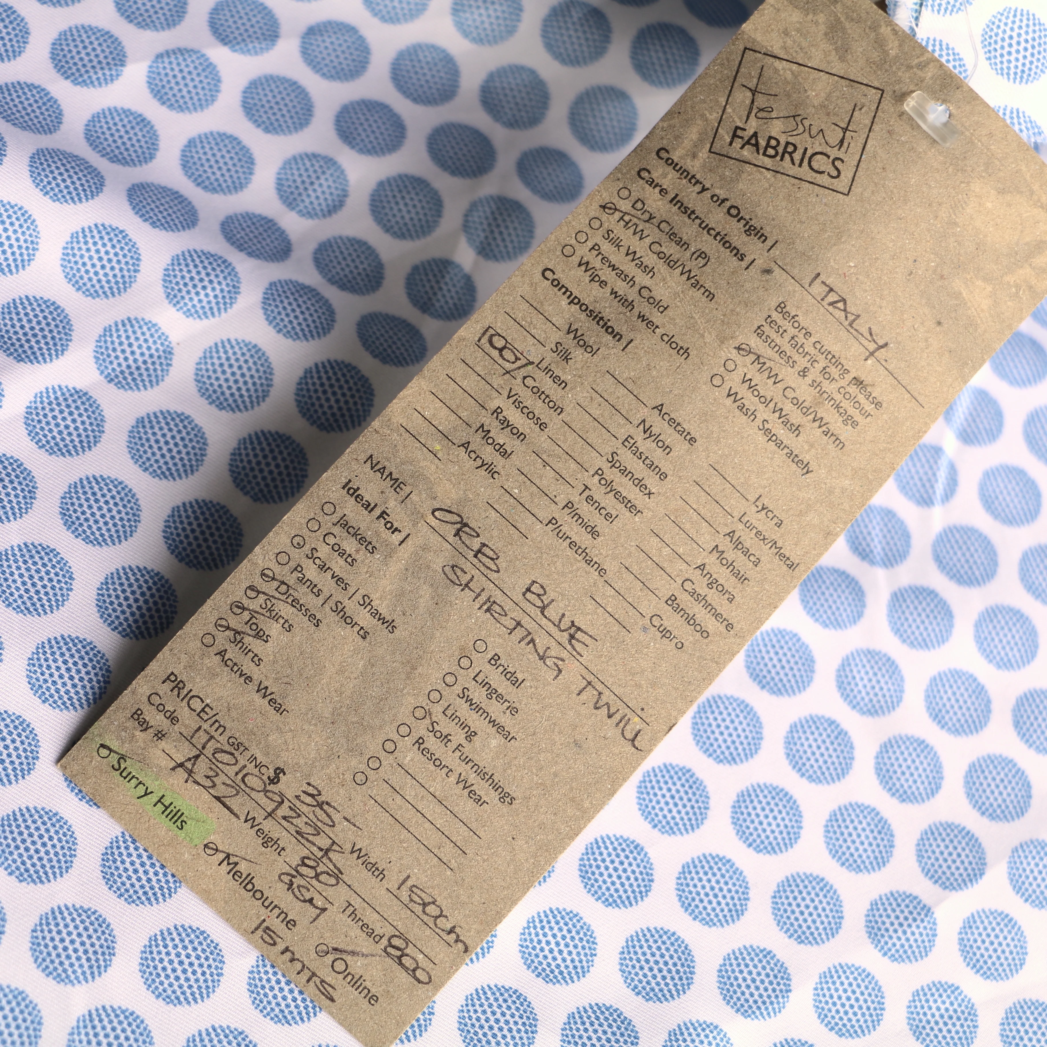 Orb Blue Cotton Shirting - Image 4
