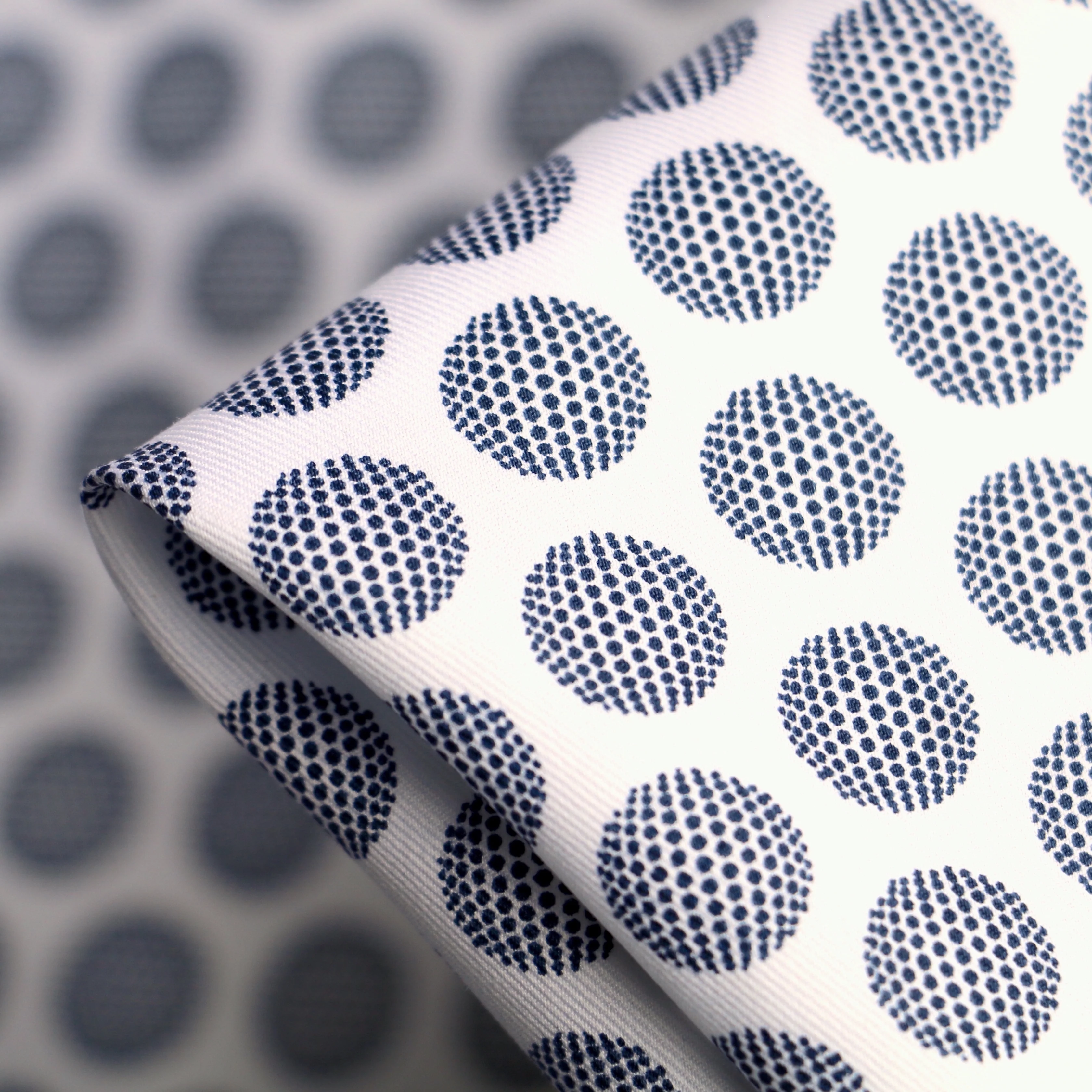 Orb Navy Cotton Shirting