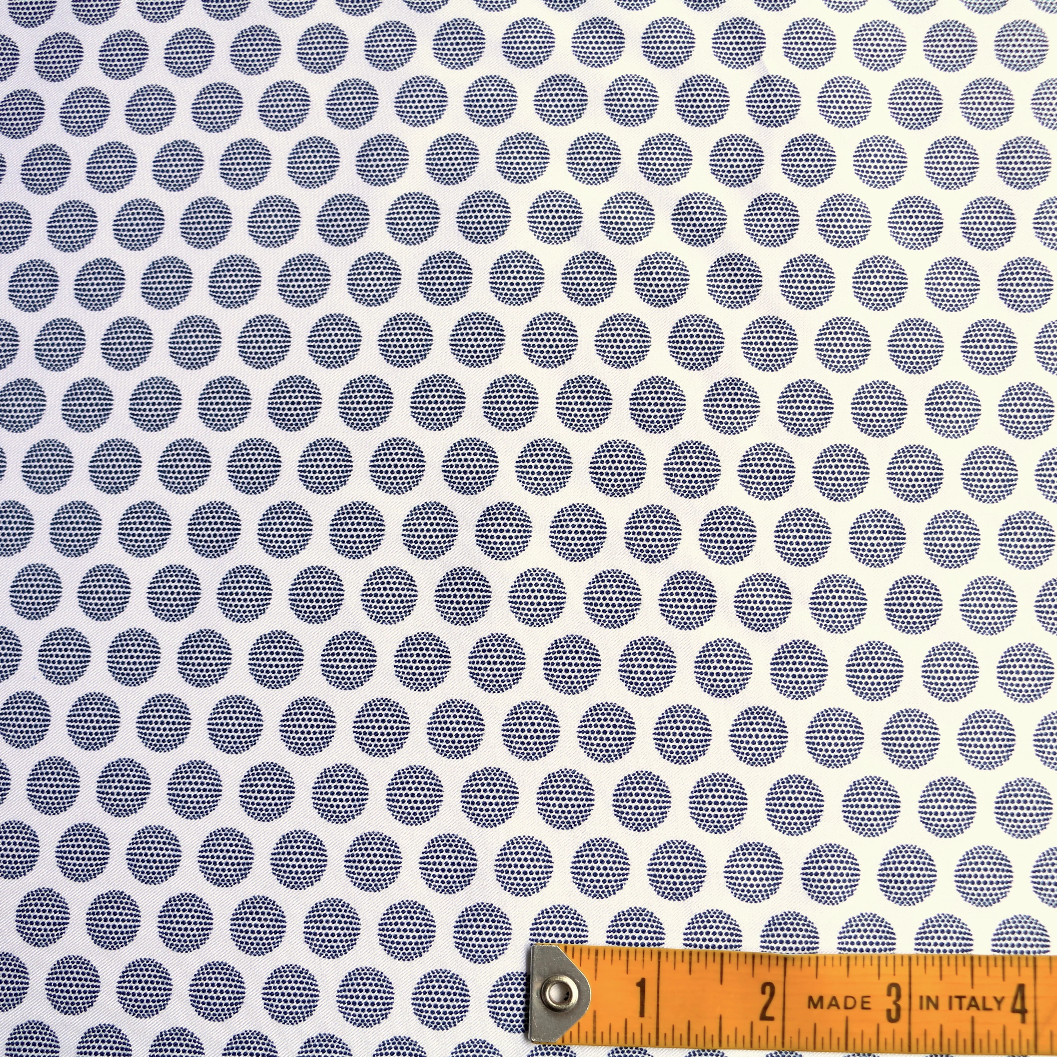 Orb Navy Cotton Shirting - Image 2