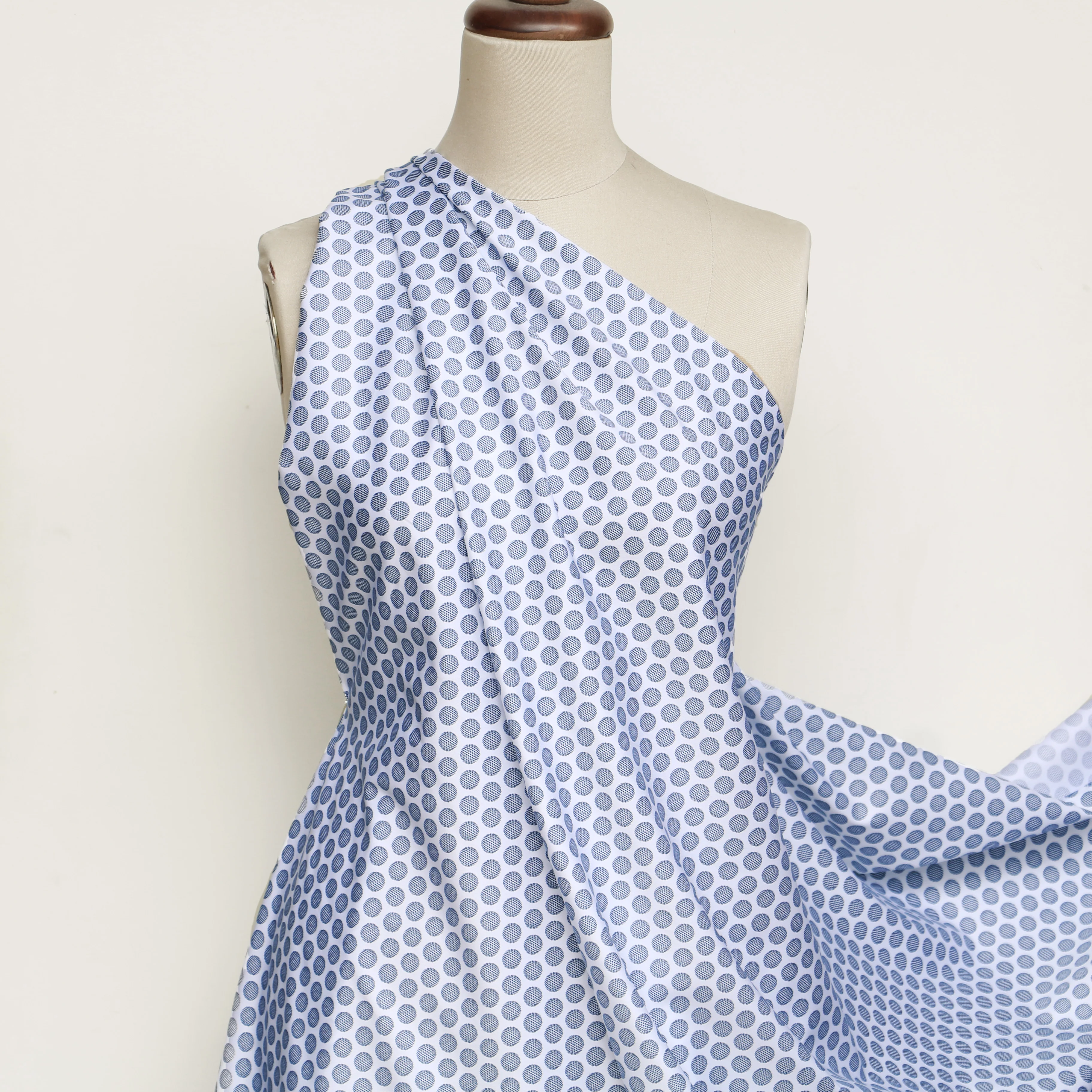 Orb Navy Cotton Shirting - Image 4