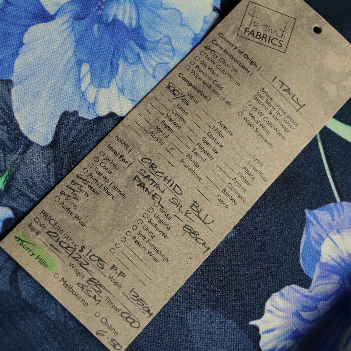 Orchid Blu Silk Satin - Panel Print - Image 5