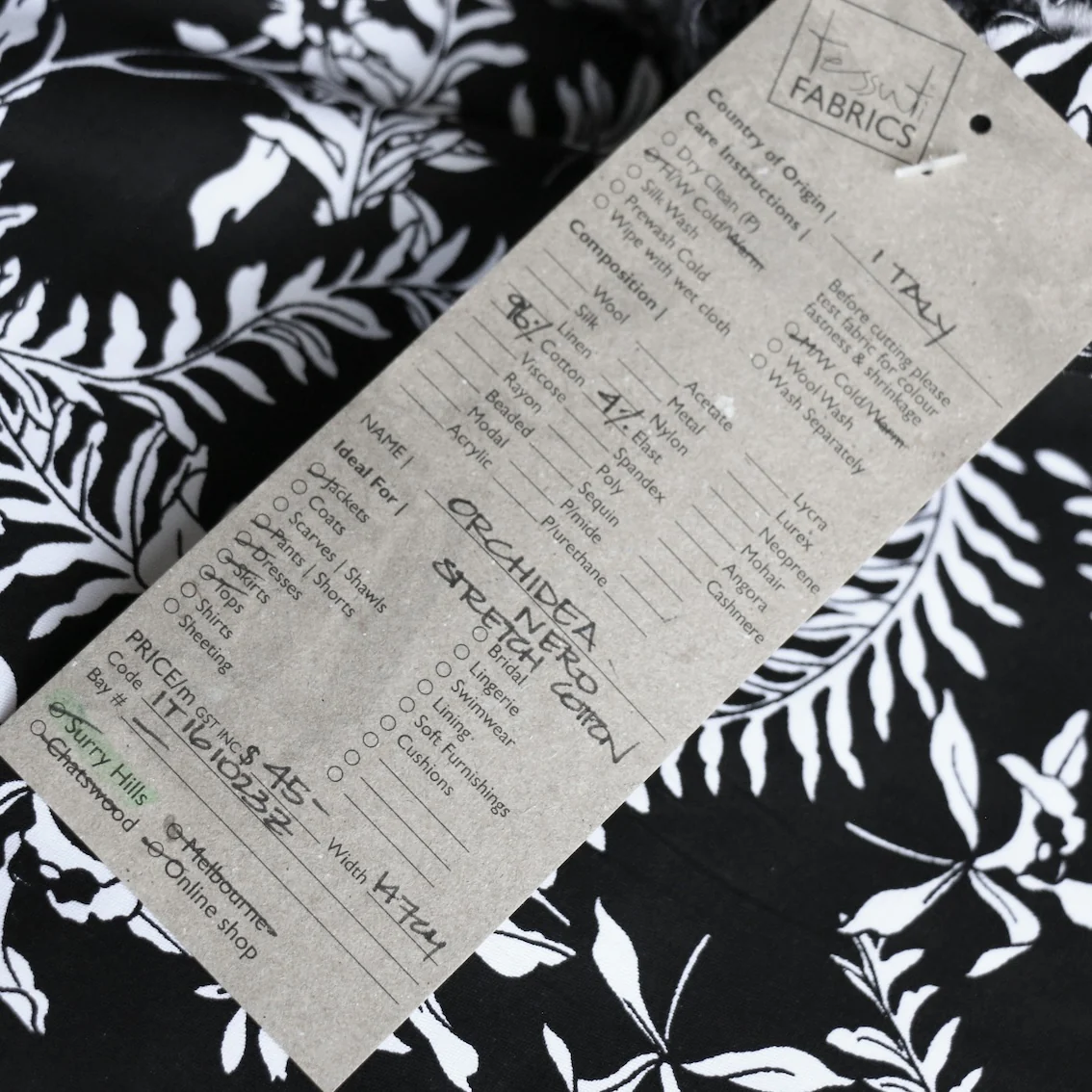 Orchidea Nero Stretch Cotton - Image 4