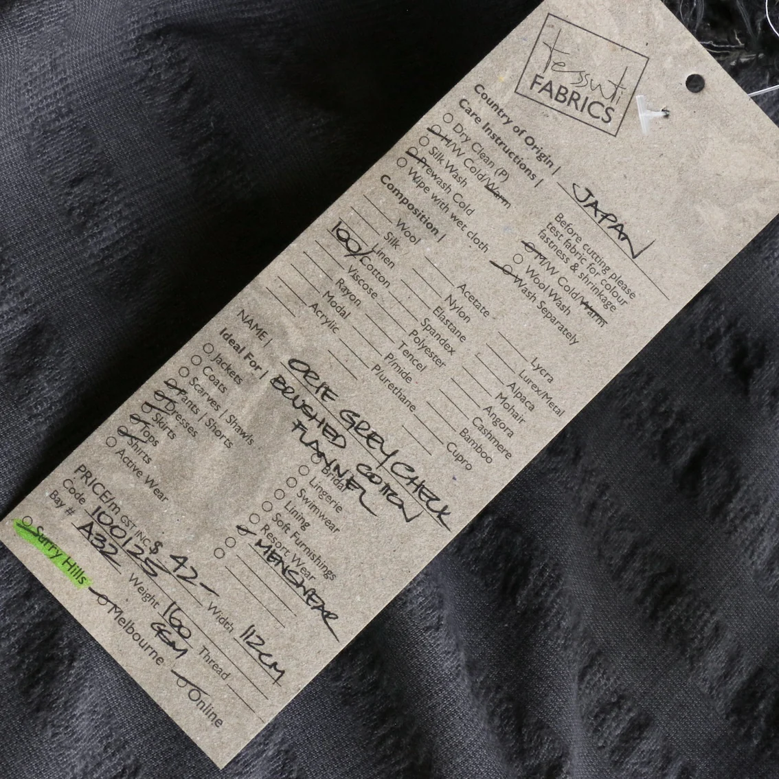 Orie Grey Check Brushed Cotton Flannel - Image 3