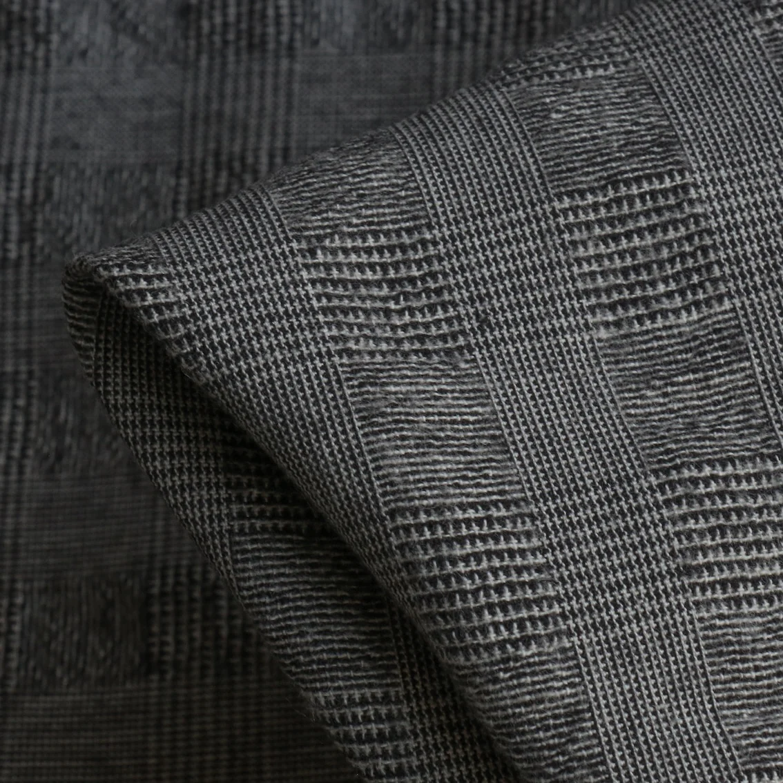 Orie Silver Check Brushed Cotton Flannel