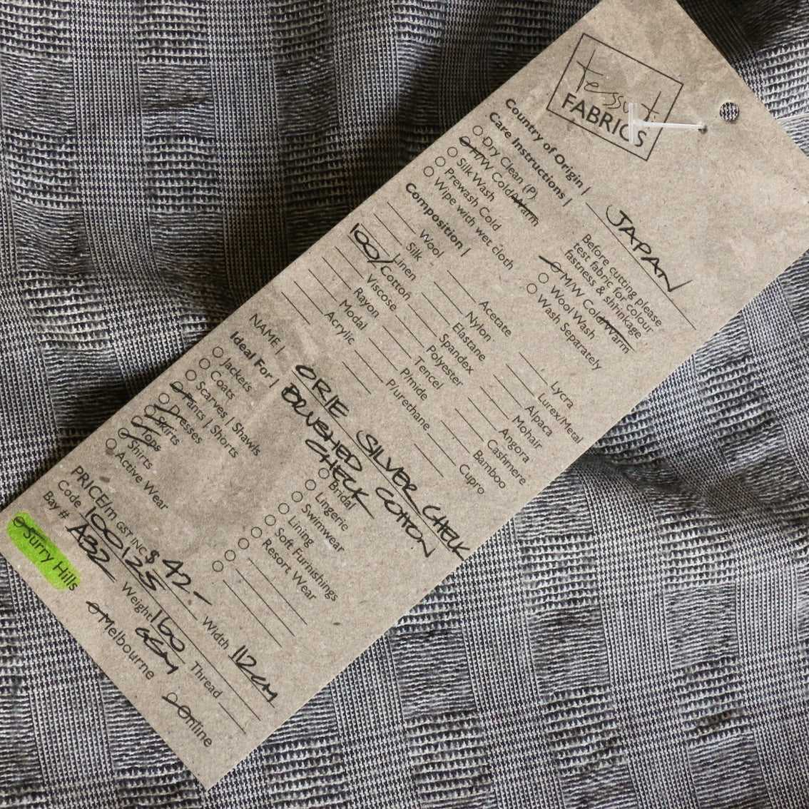 Orie Silver Check Brushed Cotton Flannel - Image 3