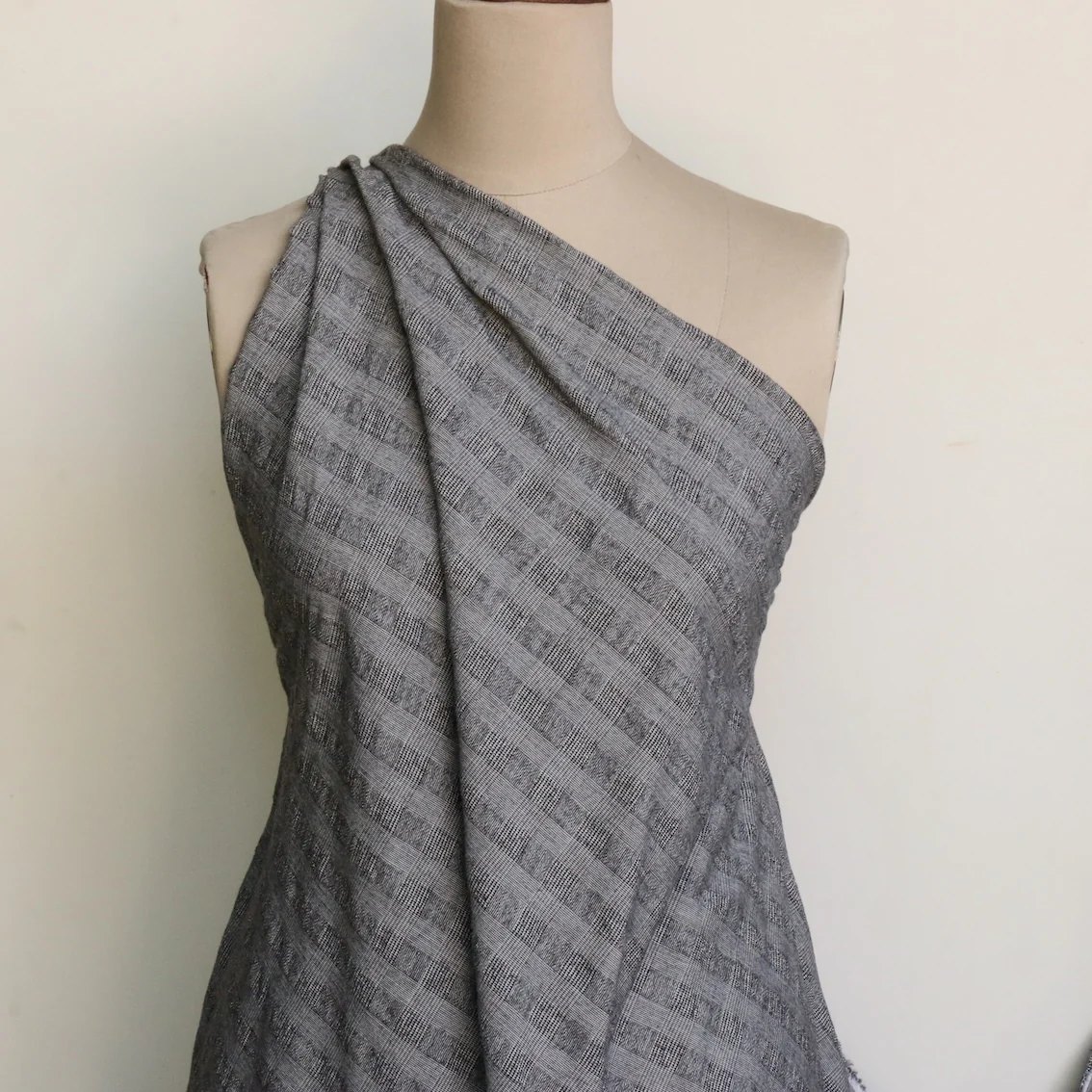 Orie Silver Check Brushed Cotton Flannel - Image 4