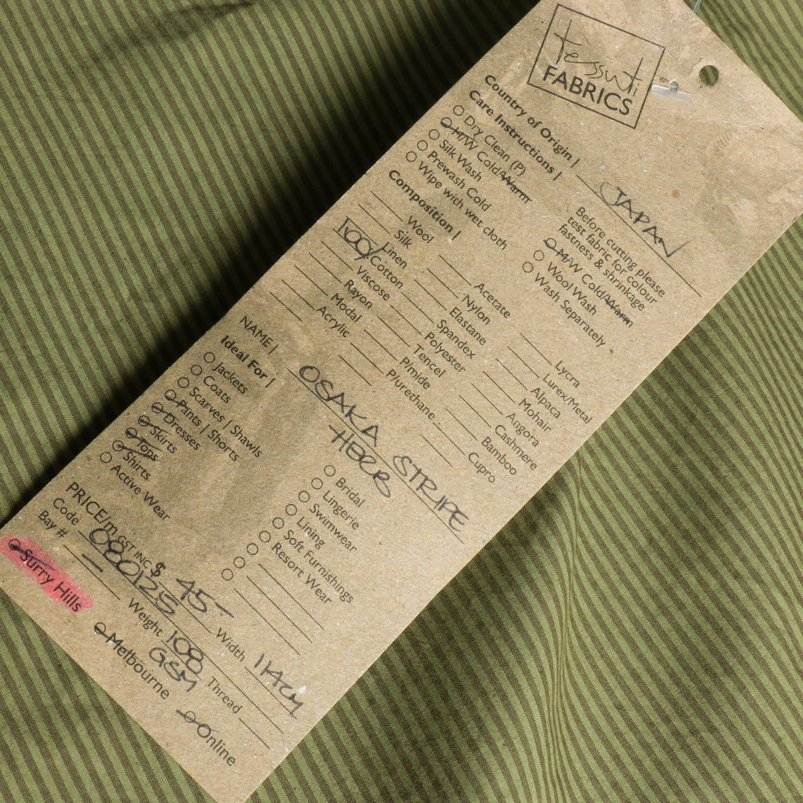 Osaka Stripe Herb Poplin - Image 3