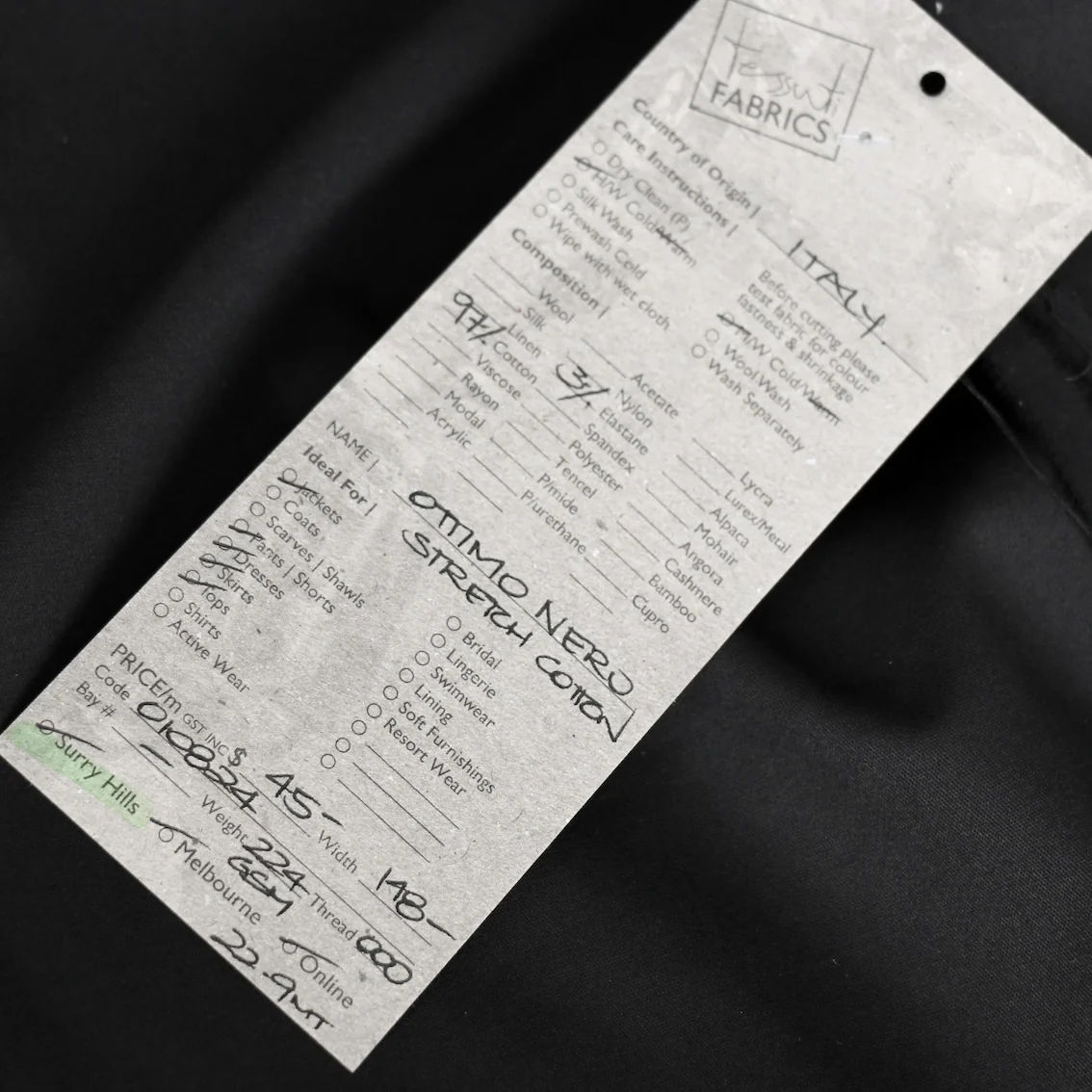 Ottimo Nero Stretch  Cotton - Image 3