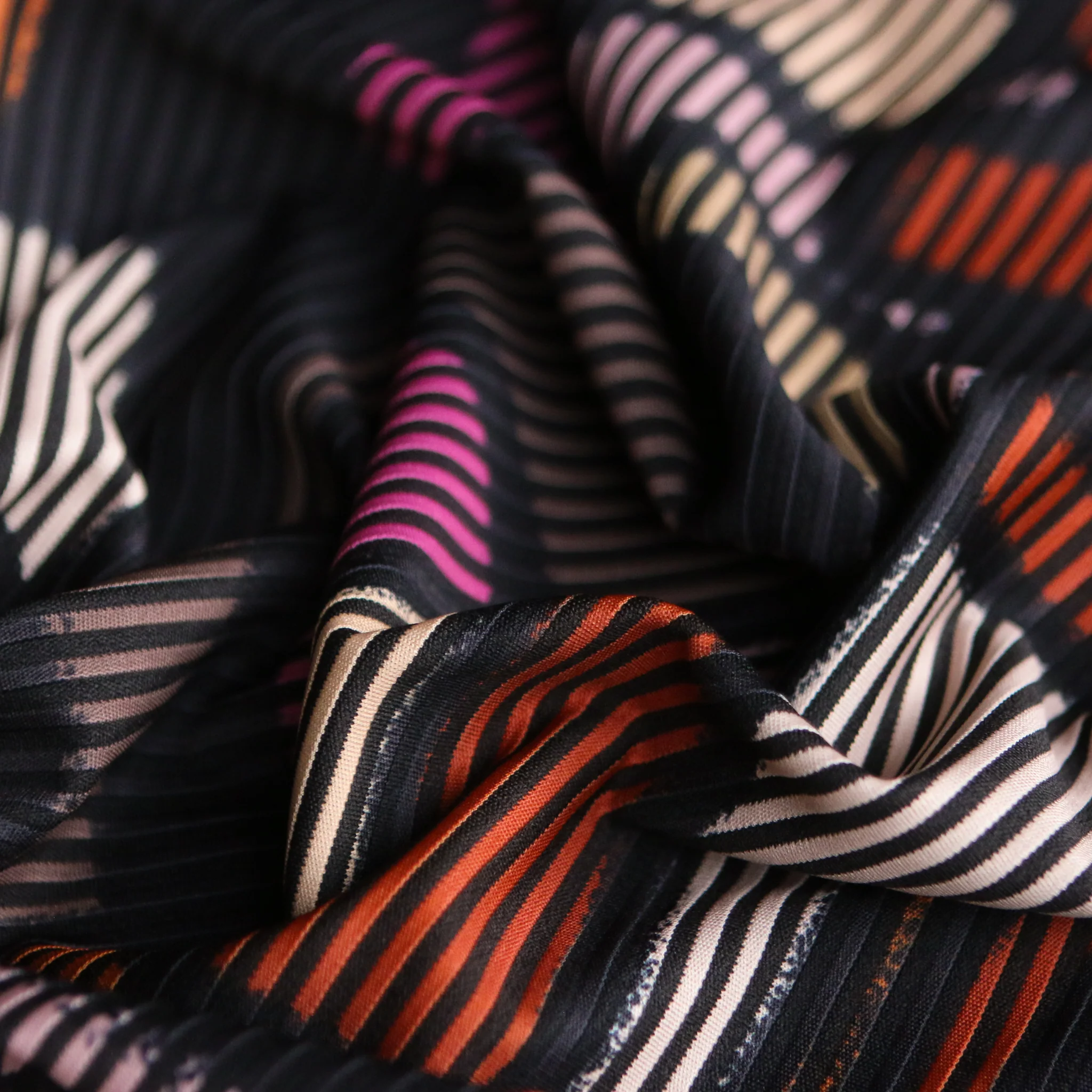 Pablo's Art Orange/Walnut/Pink Textured Knit - Image 2