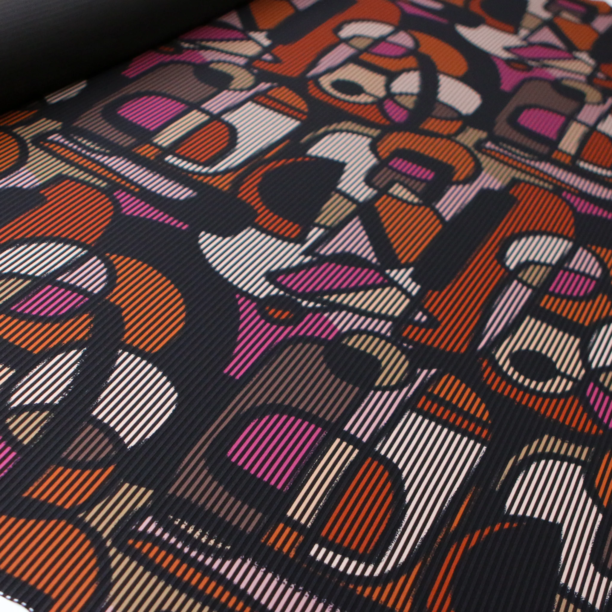 Pablo's Art Orange/Walnut/Pink Textured Knit - Image 4
