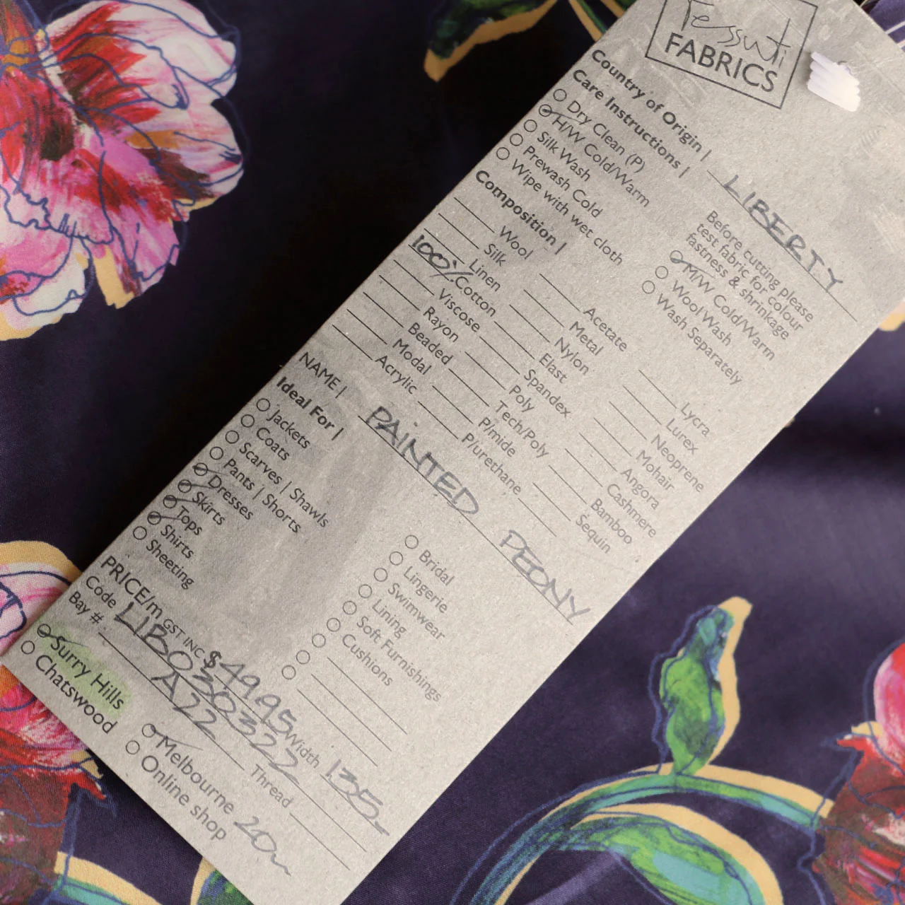 Painted Peony Liberty Tana Lawn™ - Image 4
