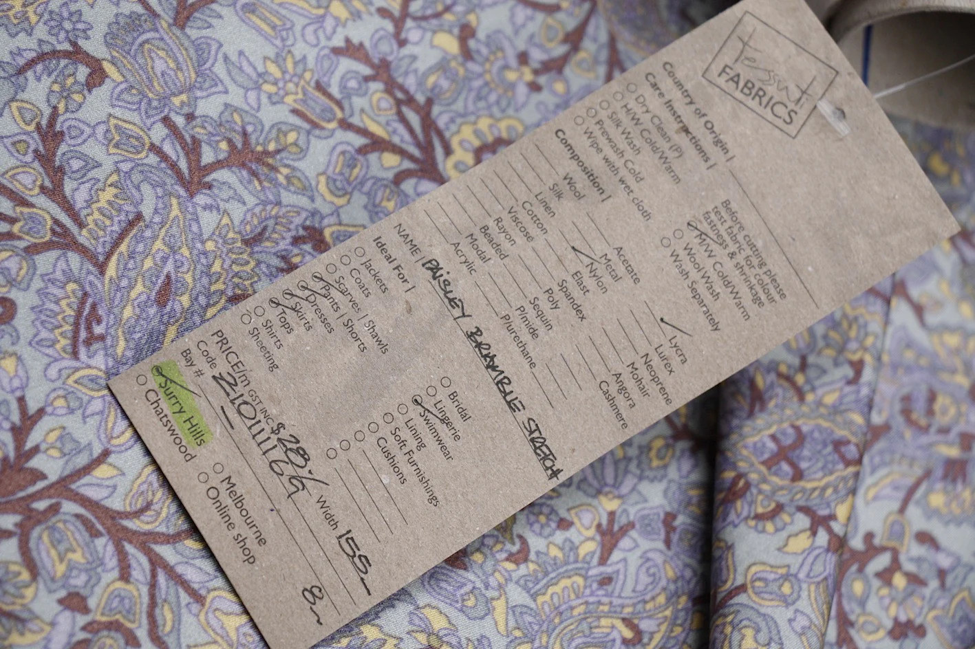 Paisley Bramble Stretch - Swimwear Fabric - Image 3