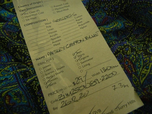 Paisley Chiffon Blue - Image 3