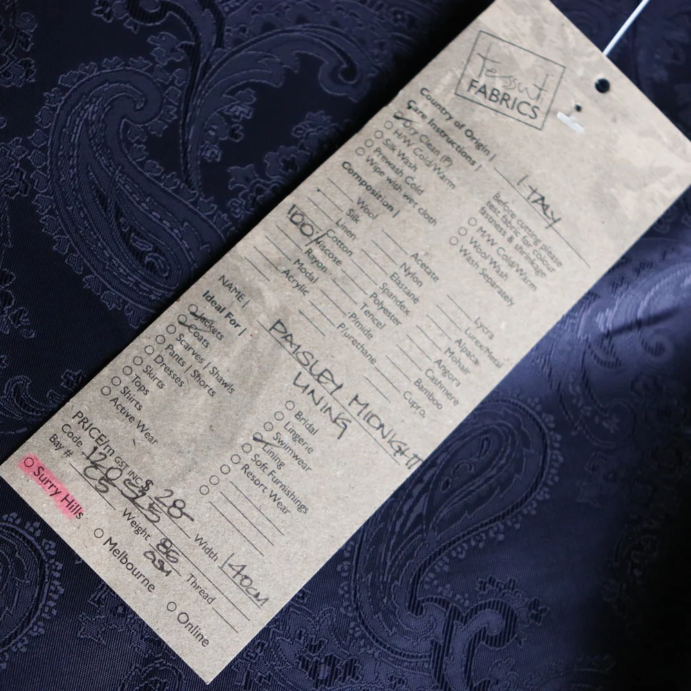 Paisley Midnight Lining - Image 4