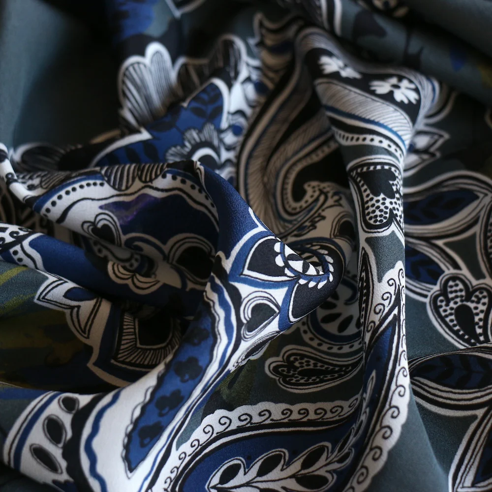 Paisley Night Silk Crepe De Chine - Image 2