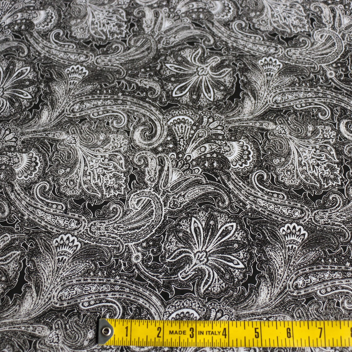 Paisley On Black Technical Polyester - Image 3