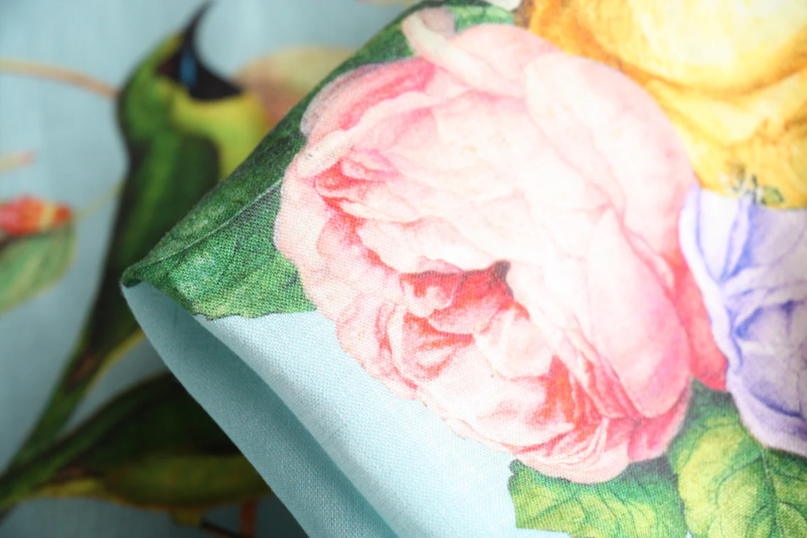 Paradiso Blue Printed Linen