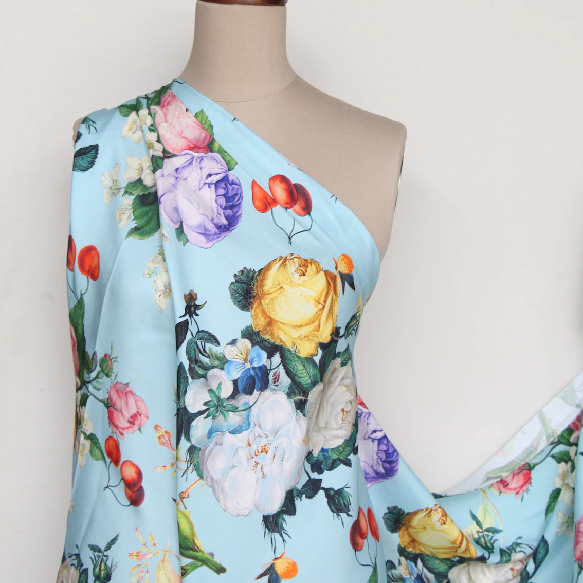 Paradiso Blue Silk Satin - Image 5
