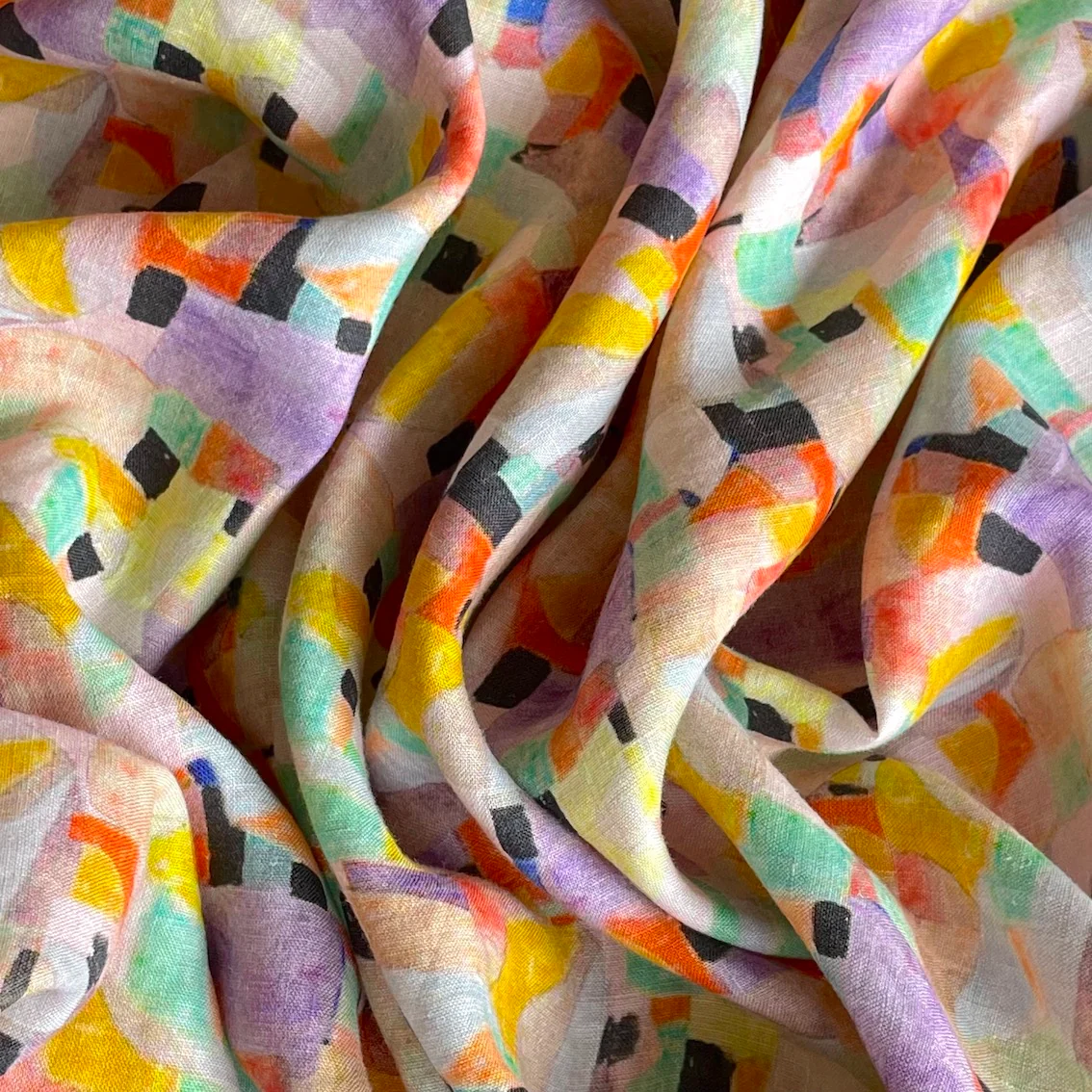 Pastello Washed Printed Linen - Image 2