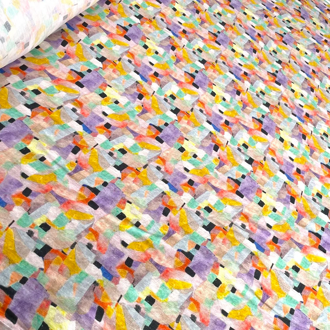 Pastello Washed Printed Linen - Image 4