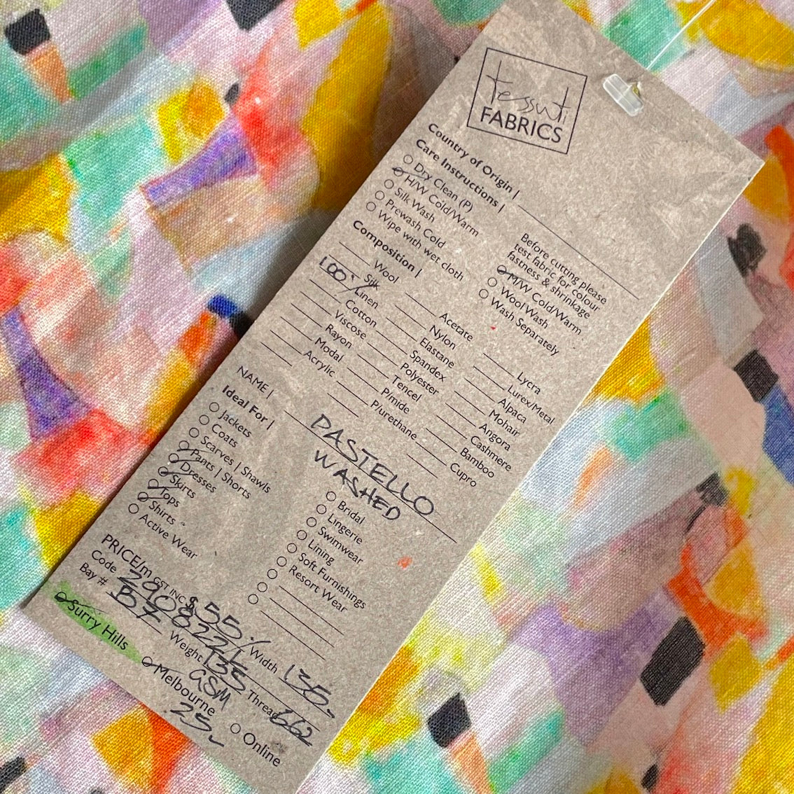 Pastello Washed Printed Linen - Image 5