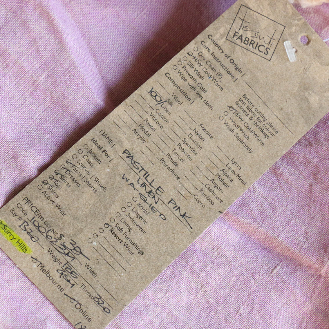 Pastille Pink Washed Linen - Image 3