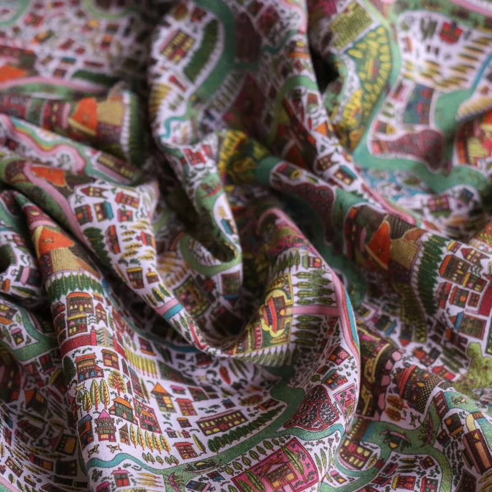 Pattern Map Pink - Liberty Kensington Silk CDC - Image 2